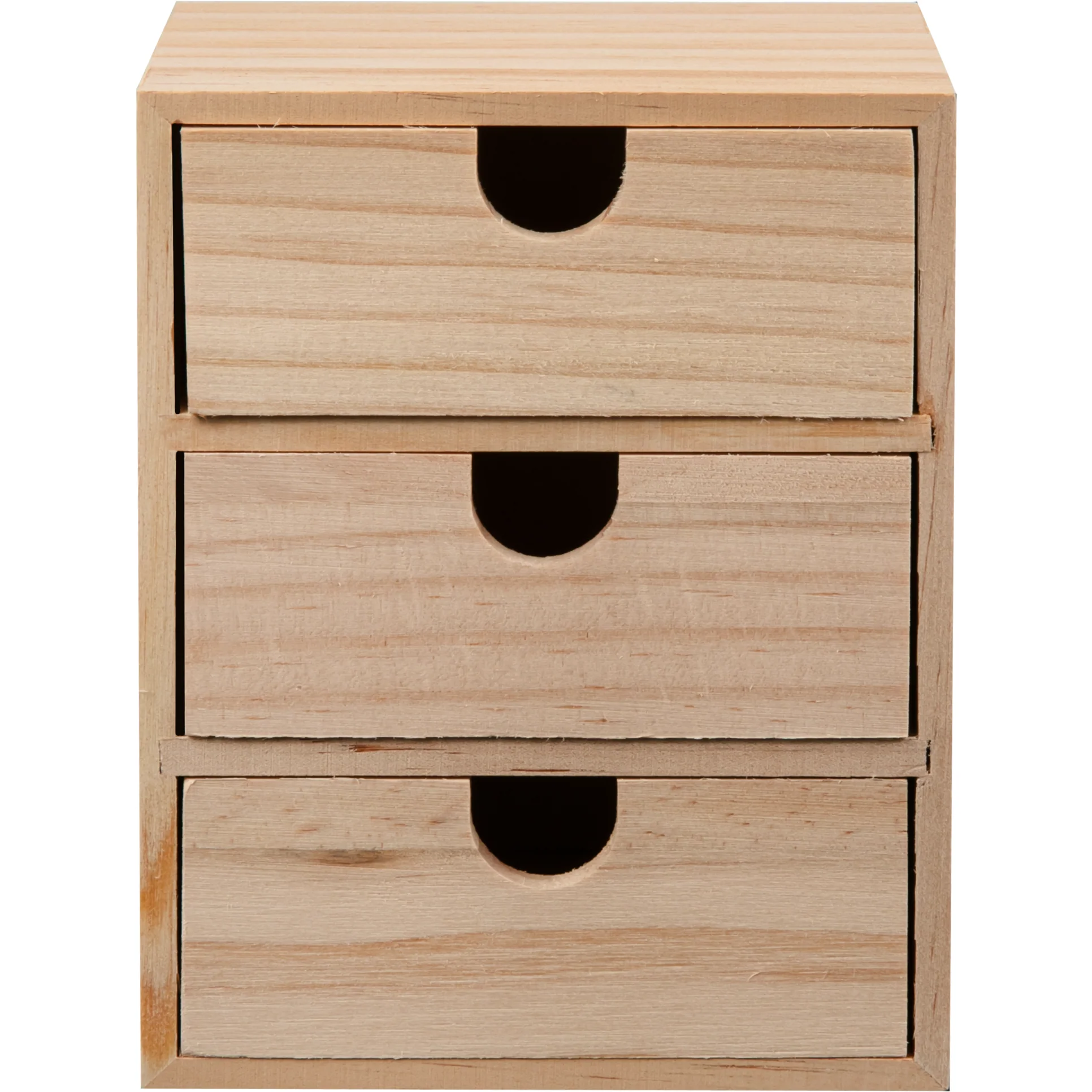 Urban Crafter Plywood and Pine Three Drawer Storage Box 11 x 17 x 14.5cm - Image 2