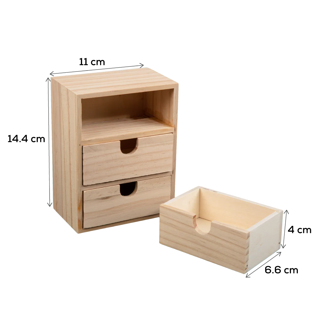 Urban Crafter Plywood and Pine Three Drawer Storage Box 11 x 17 x 14.5cm - Image 5