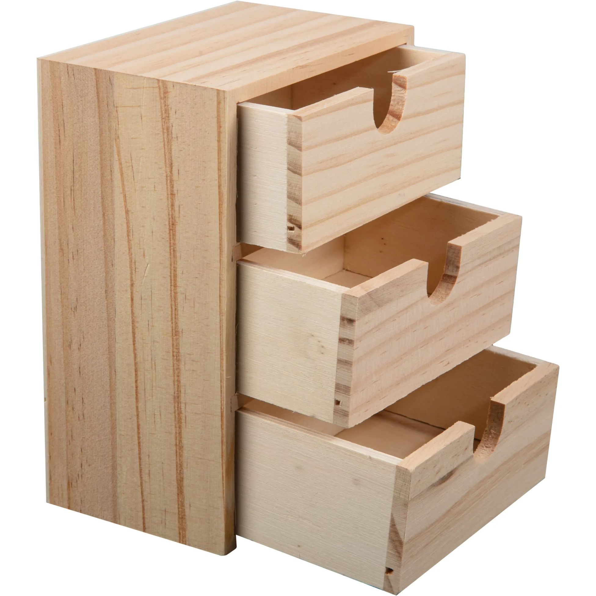 Urban Crafter Plywood and Pine Three Drawer Storage Box 11 x 17 x 14.5cm - Image 8