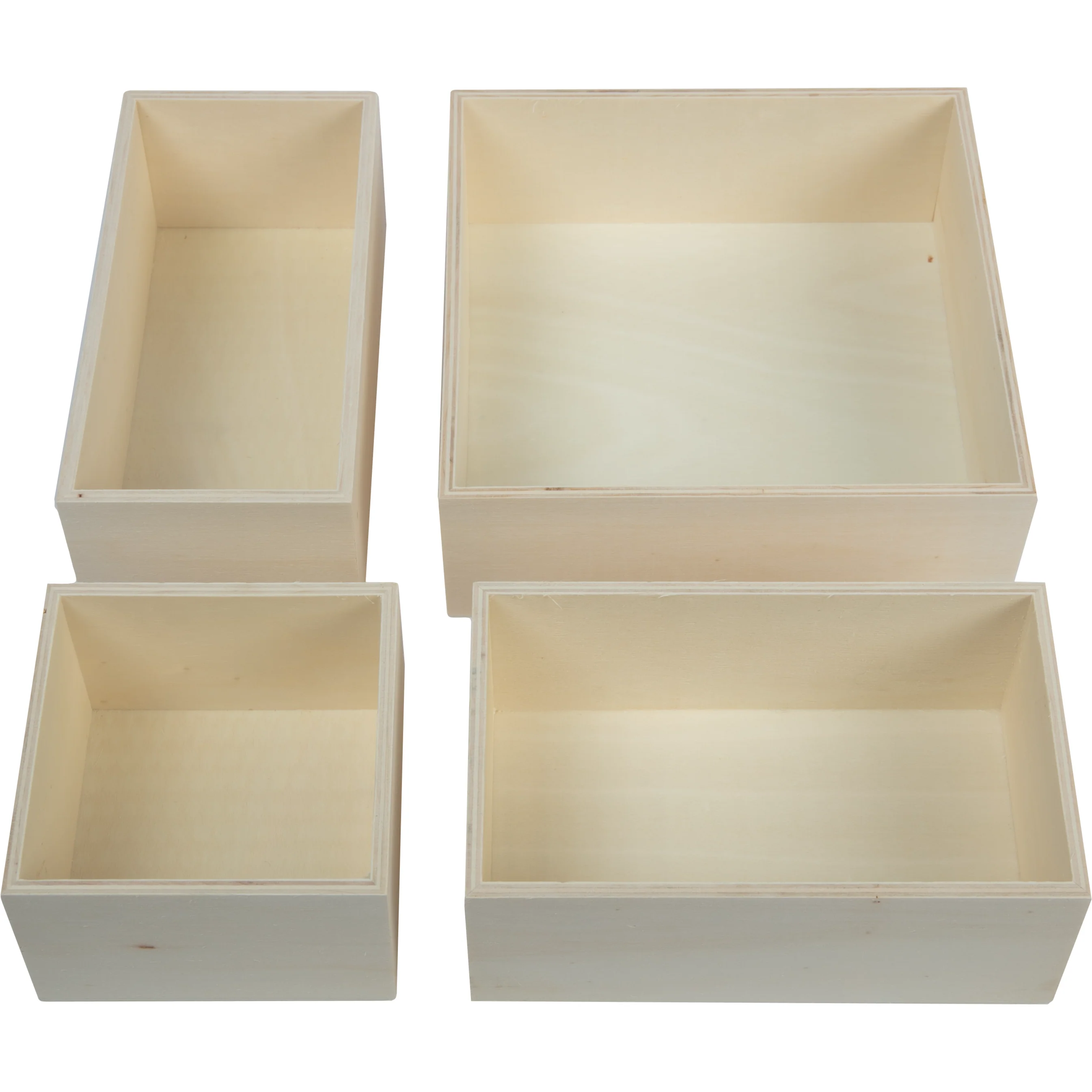 Urban Crafter Plywood Box Set 4 pieces (1: 16.5x10.1x6.3cm 2: 17.7x8.8x6.3cm 3: 17.7x17.7x6.3cm 4: 10.1x10.1x6.3cm) - Image 2