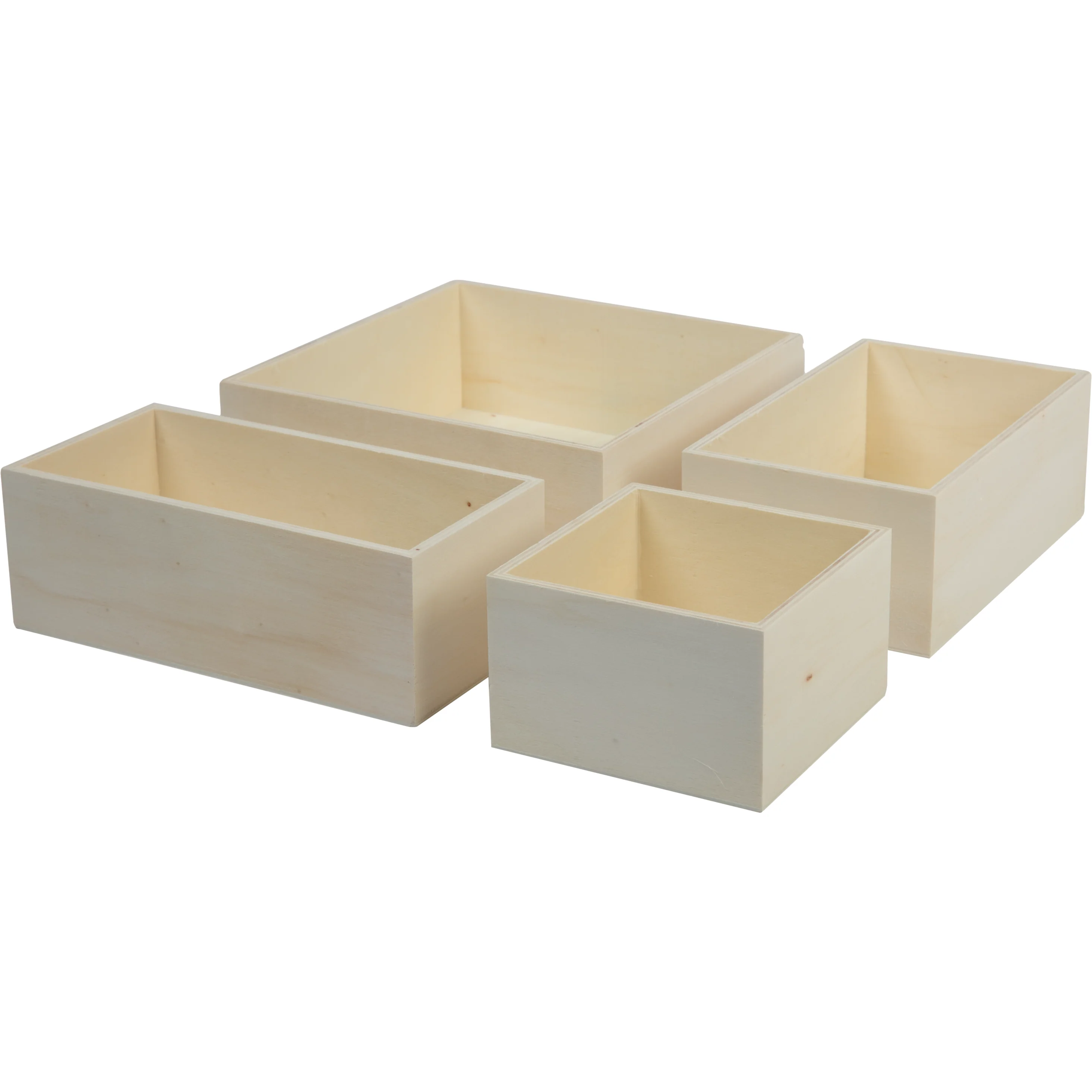 Urban Crafter Plywood Box Set 4 pieces (1: 16.5x10.1x6.3cm 2: 17.7x8.8x6.3cm 3: 17.7x17.7x6.3cm 4: 10.1x10.1x6.3cm) - Image 4