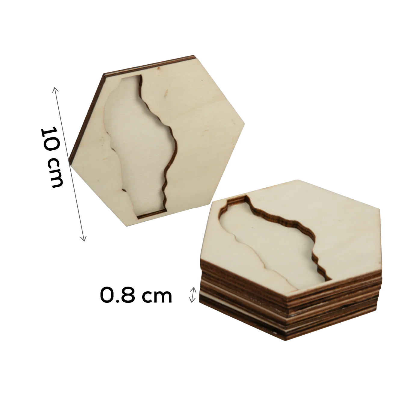Urban Crafter Plywood Hexaganol Coasters for Resin 5 pack 11.7 x 10 x 0.8cm - Image 3