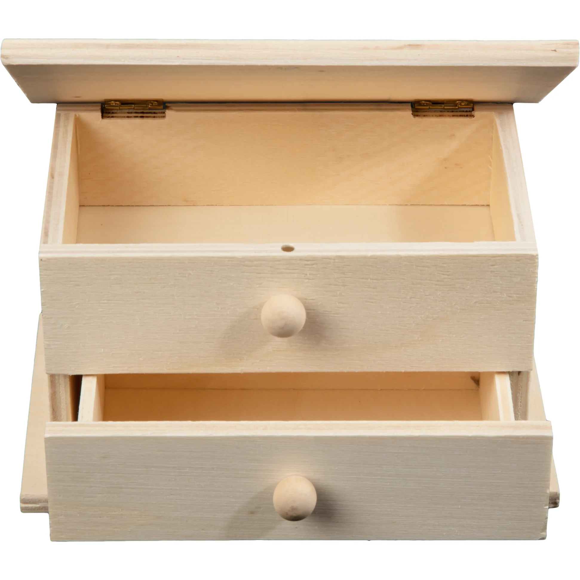 Urban Crafter Plywood Jewellery Box with Flip Open Lid and Single Drawer 15 x 9.5 x 10cm - Image 6
