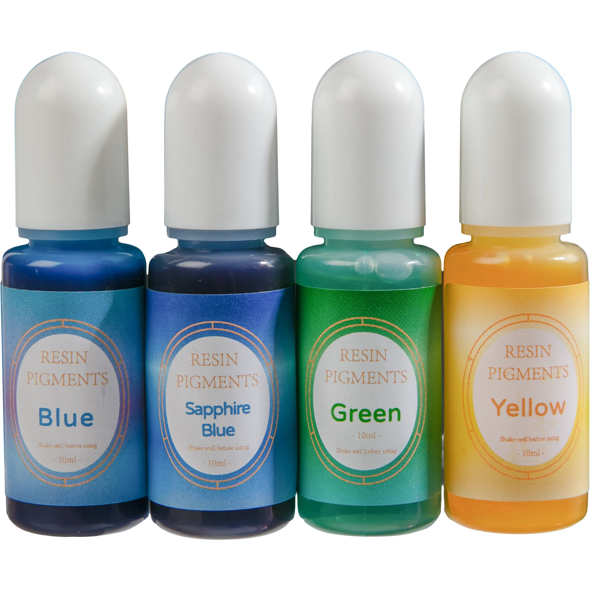 Urban Crafter Resin Pearlescent Dye 10ml (4 Pieces) for Epoxy Resin Sapphire, Blue, Yellow, Green - Image 2
