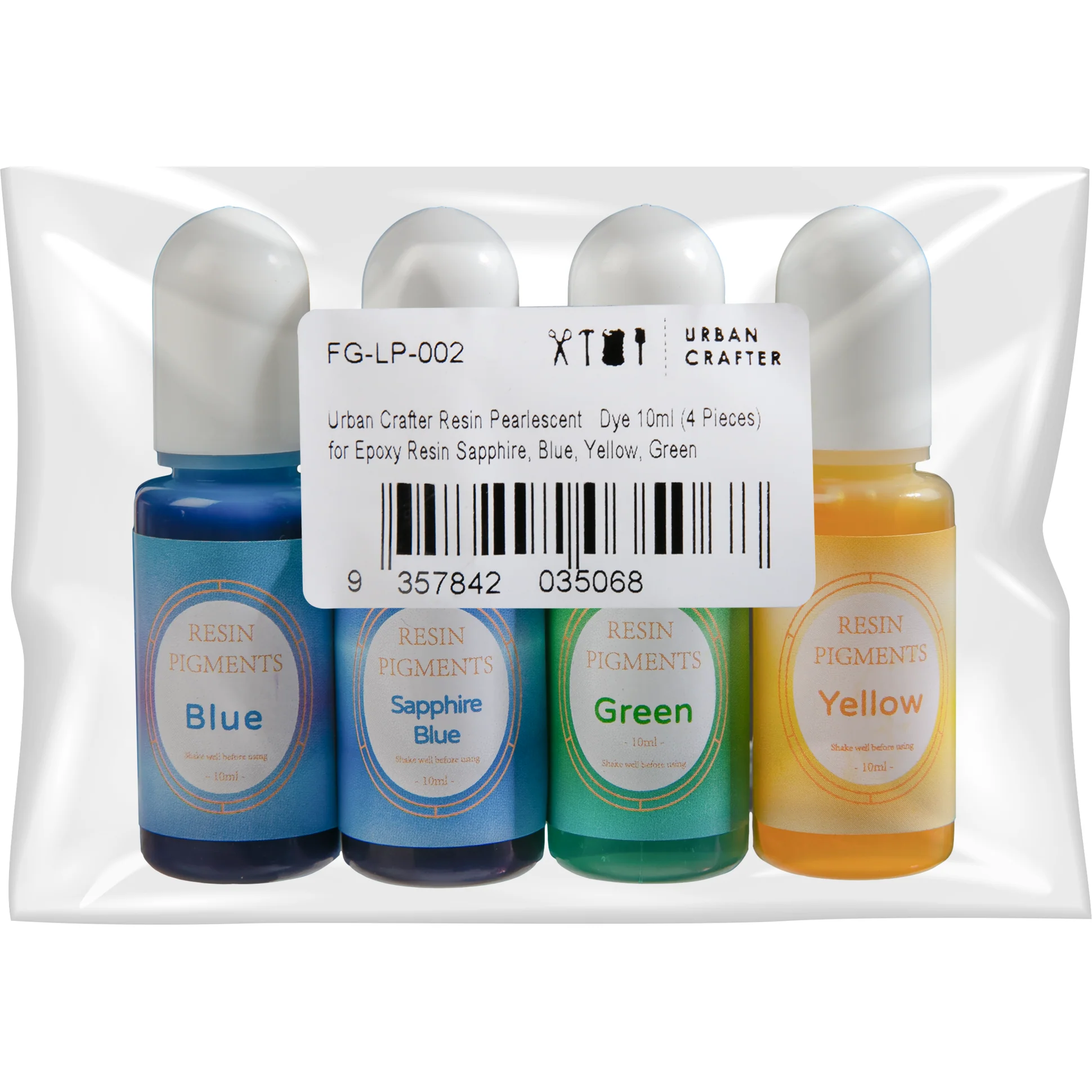 Urban Crafter Resin Pearlescent Dye 10ml (4 Pieces) for Epoxy Resin Sapphire, Blue, Yellow, Green - Image 4
