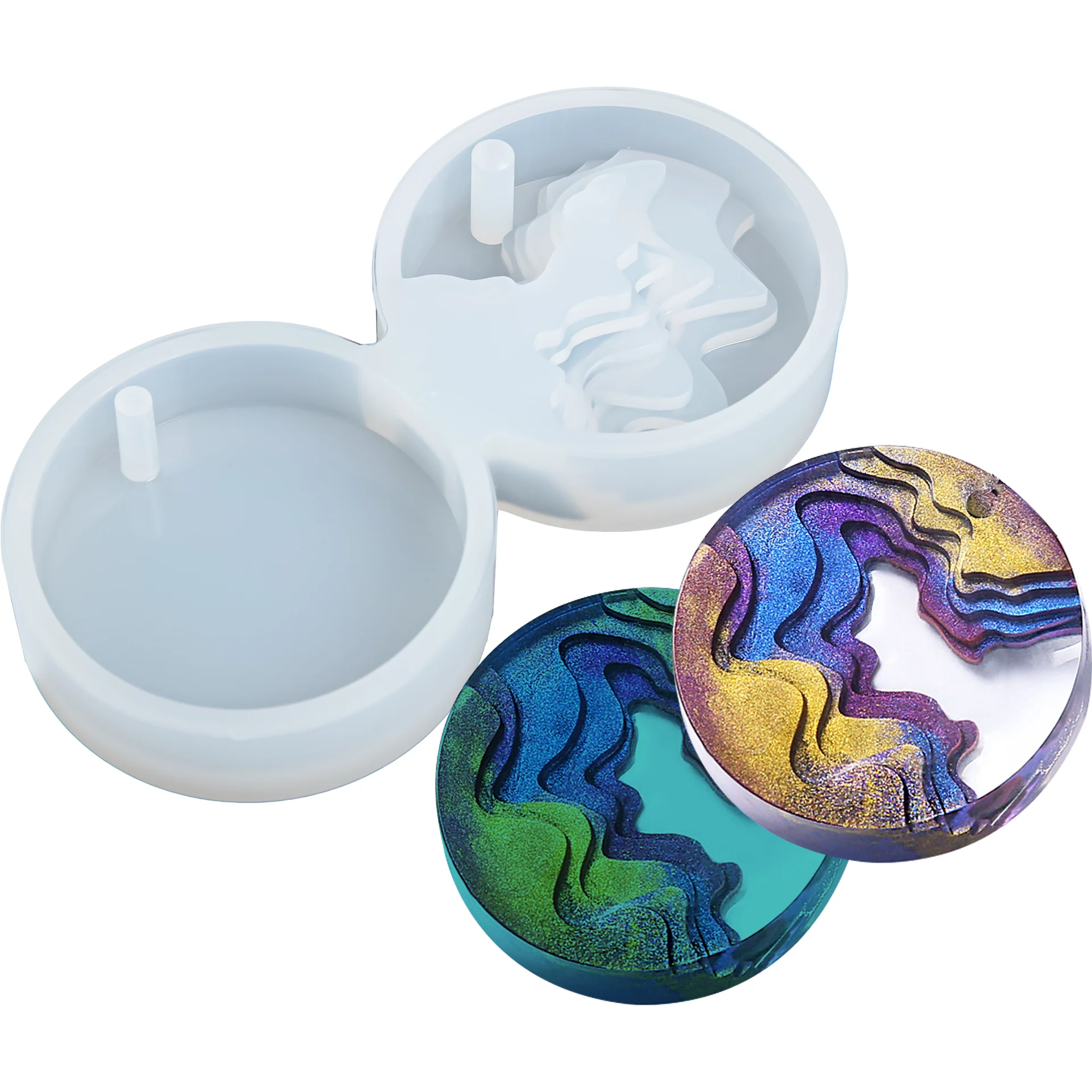 Urban Crafter Silicone Beach Topographic Pendant Mould-Round