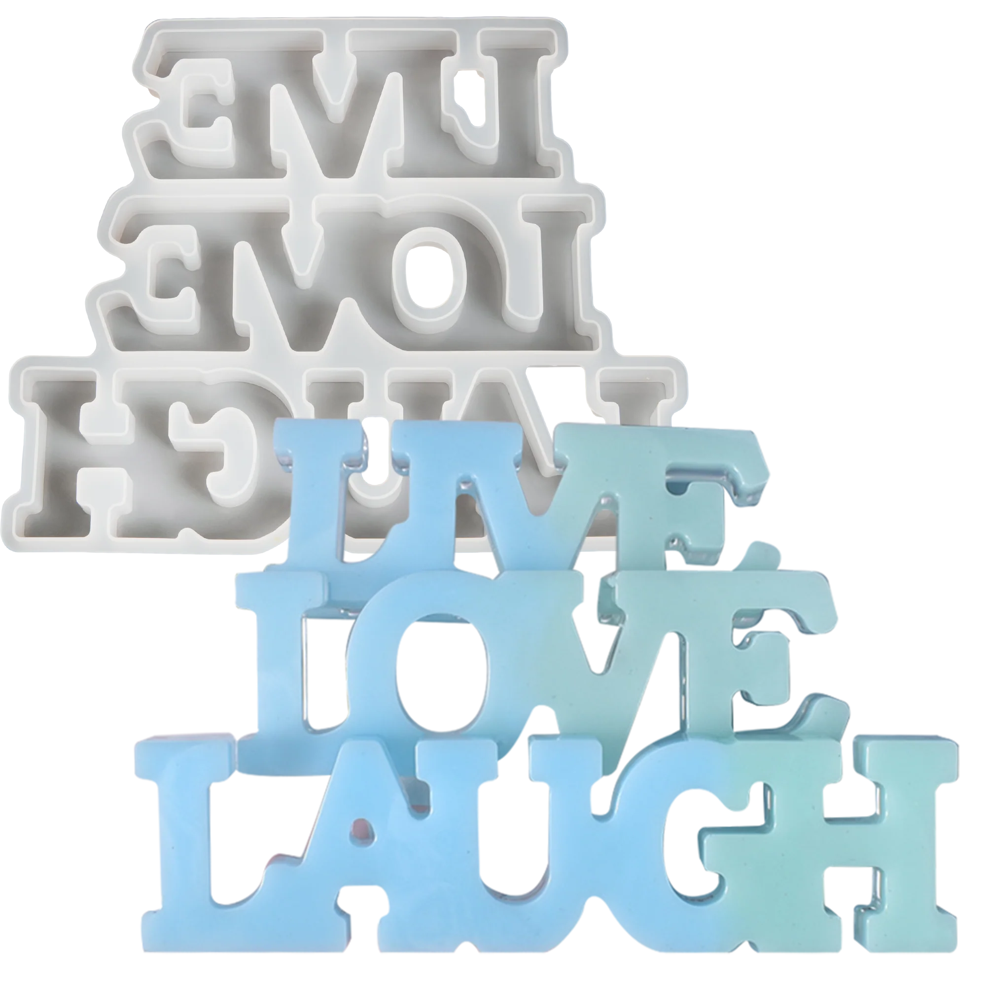 Urban Crafter Silicone words Mould 16x13x13.5cm - Live Love Laugh