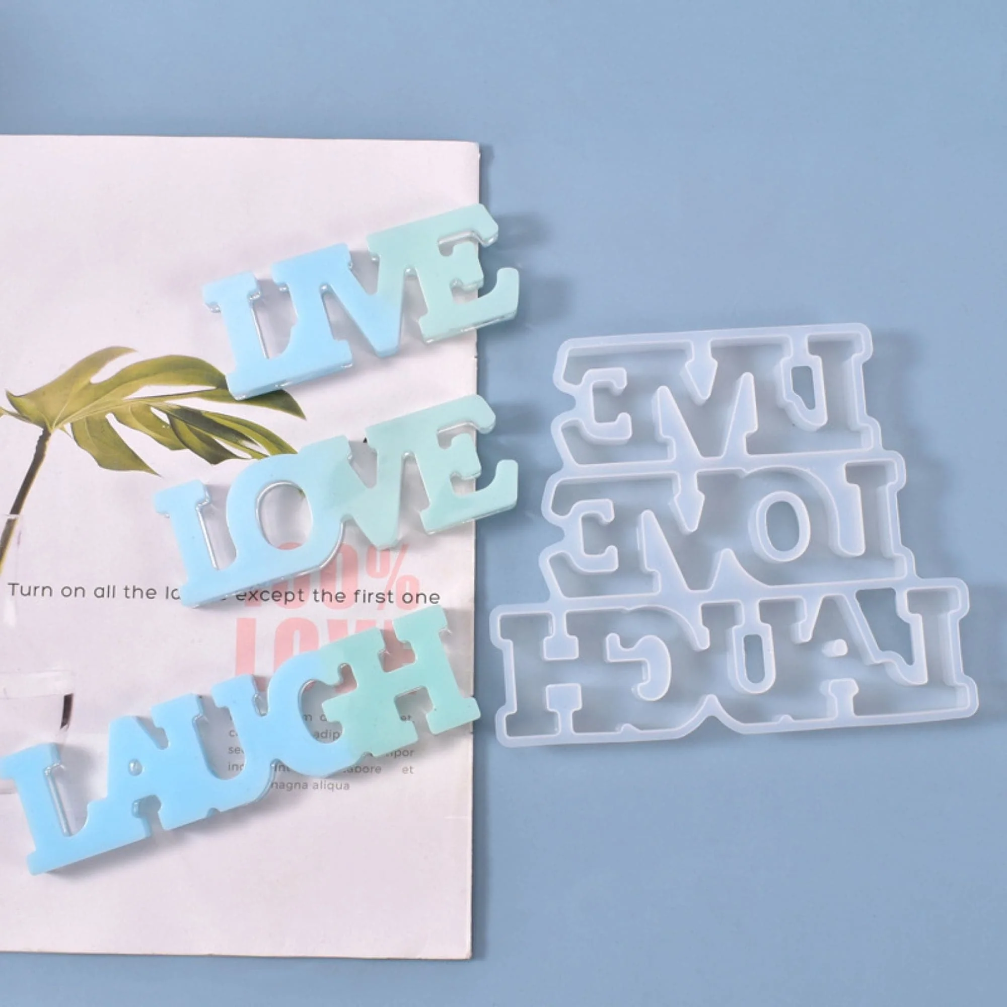 Urban Crafter Silicone words Mould 16x13x13.5cm - Live Love Laugh - Image 2