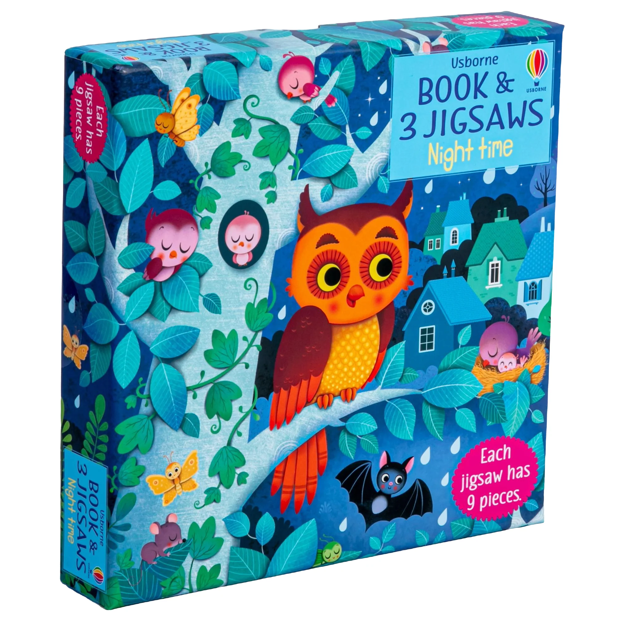 Usborne Book & 3 Jigsaw Puzzles - Night time - Image 2
