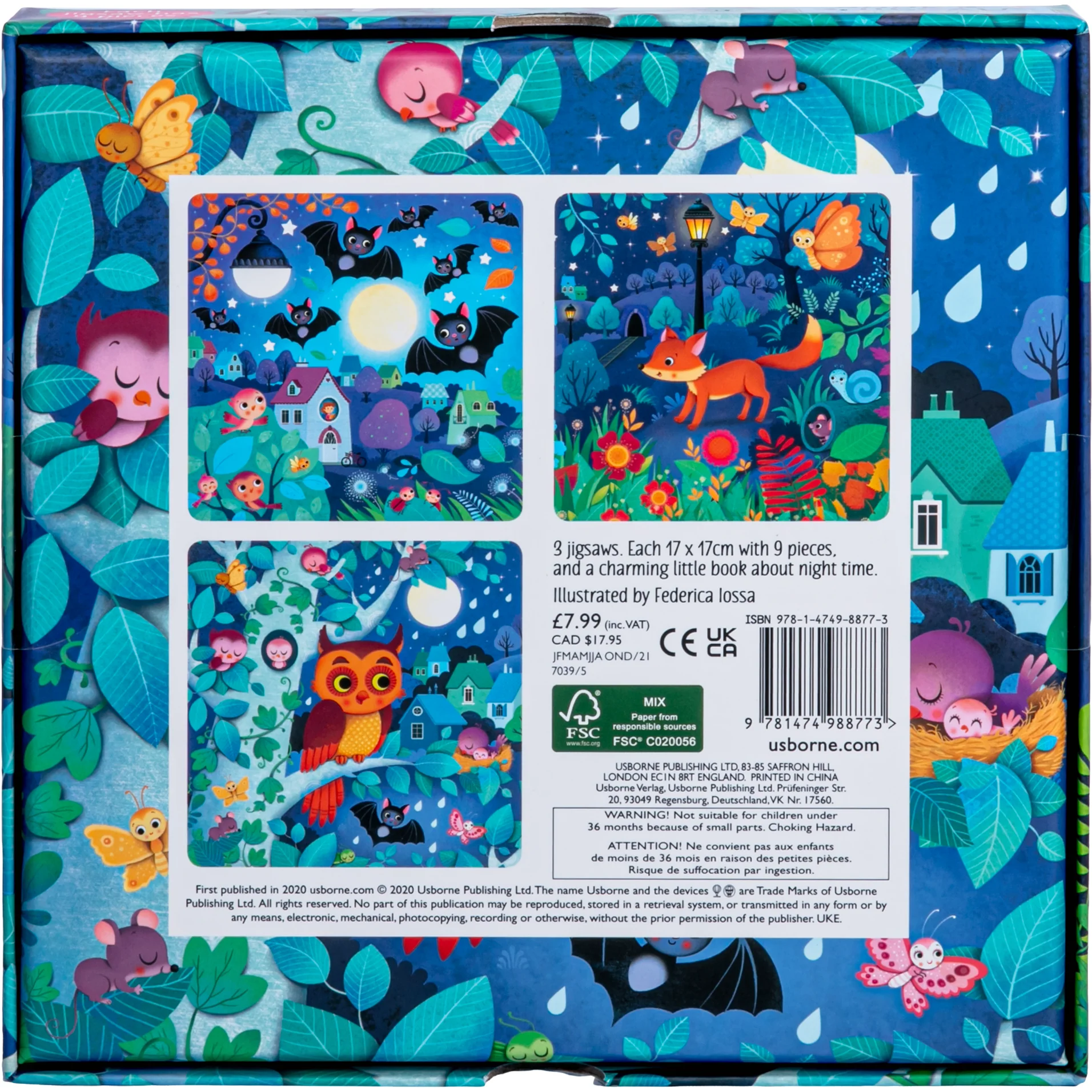 Usborne Book & 3 Jigsaw Puzzles - Night time - Image 3