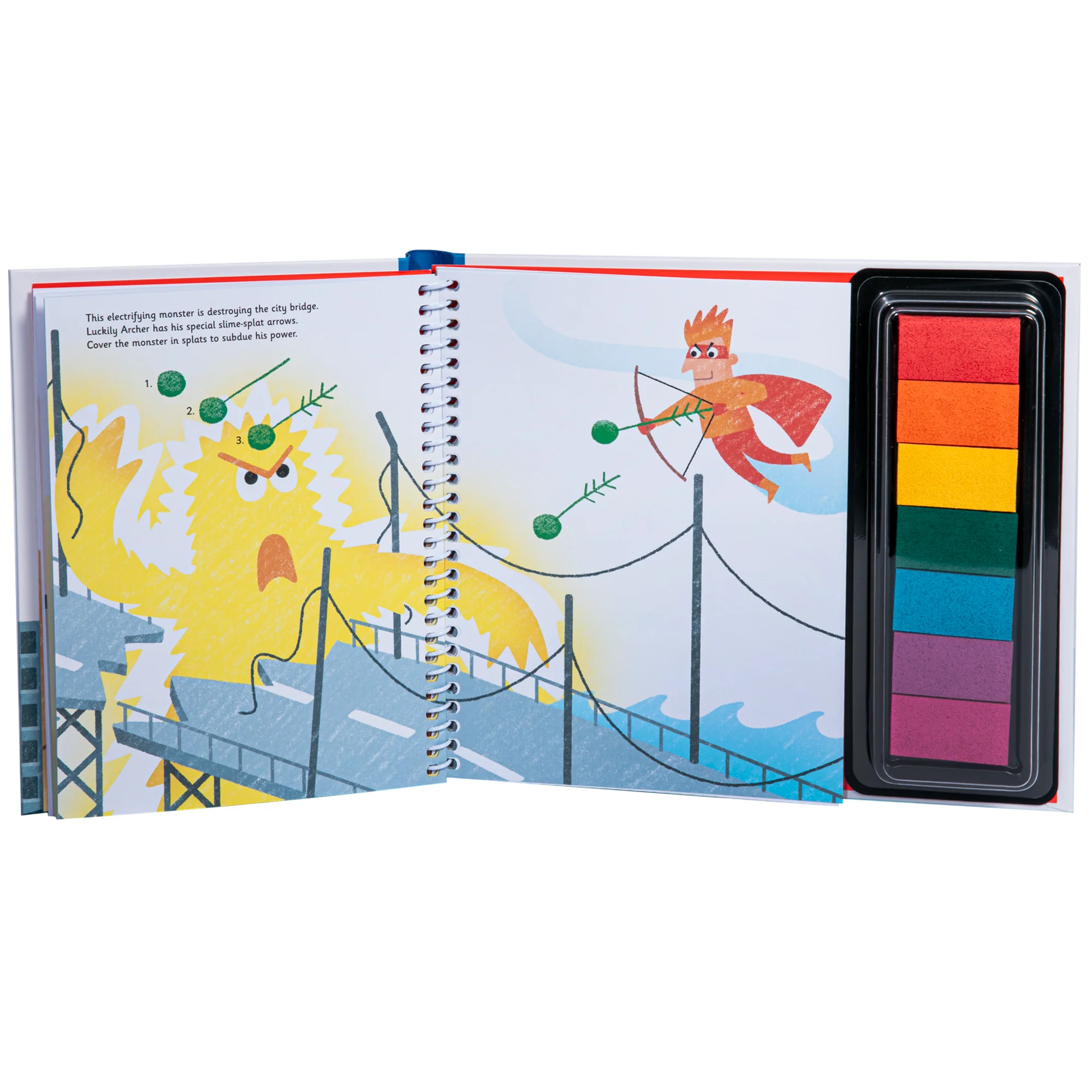 Usborne Fingerprinting Activity Book with Colourful Ink Pads – Superheroes - Image 3