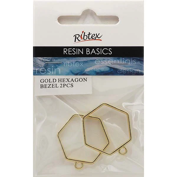 UV Resin Bezel Frame hexagon gold