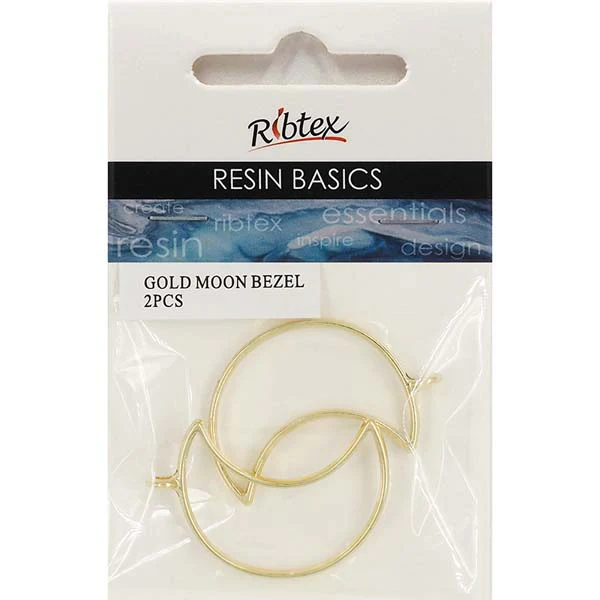 UV Resin Bezel moon gold 2pc