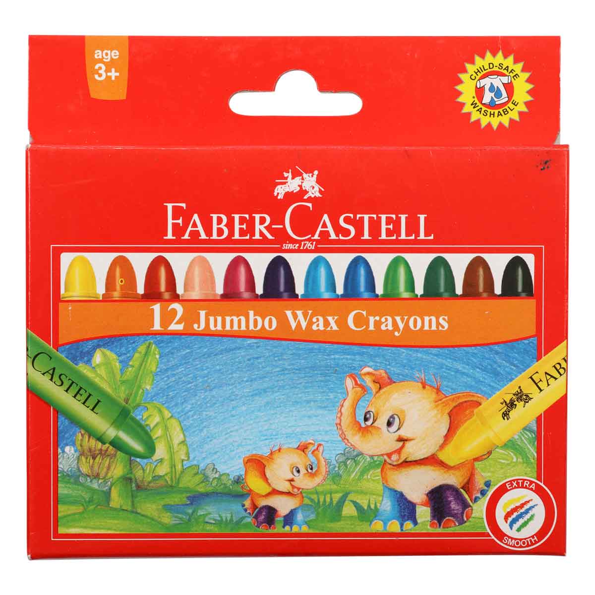 Faber Castell Wax Crayons Jumbo Box of 12