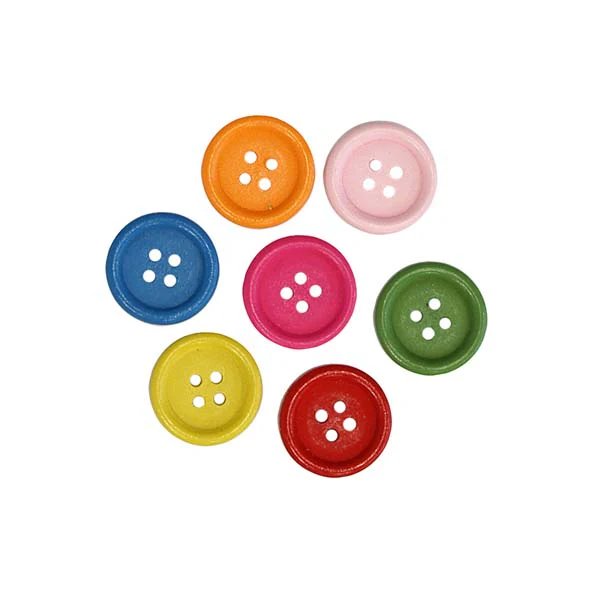 Wooden Buttons, Assorted Colours & Sizes, 20g - Image 2