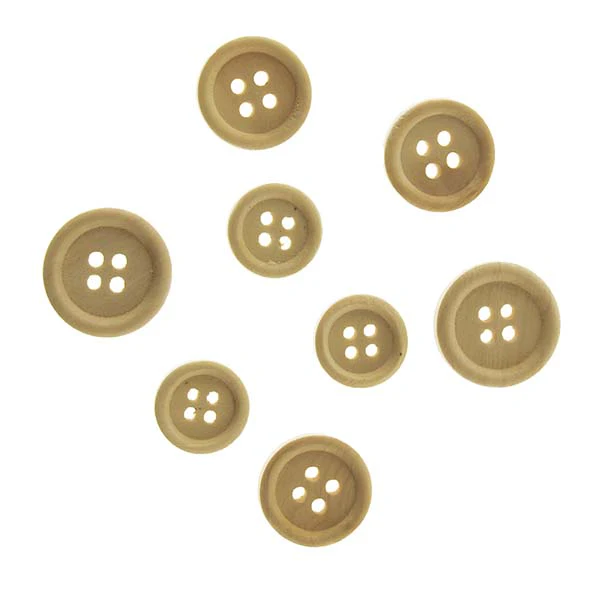 Wooden Buttons, Assorted Sizes, 40pk - Image 2