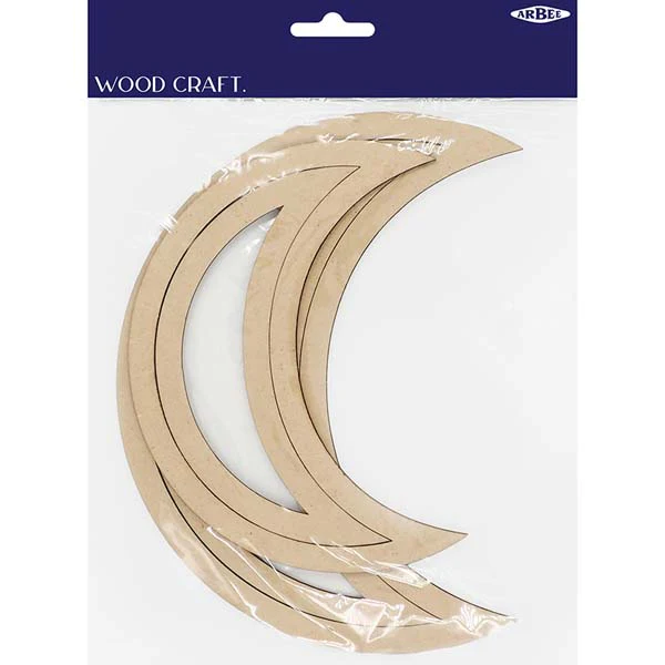 Wooden Frames, Moon, 4pk