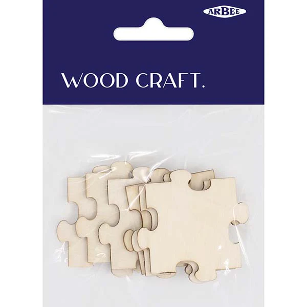 Wooden Puzzle Pieces, 6pcs