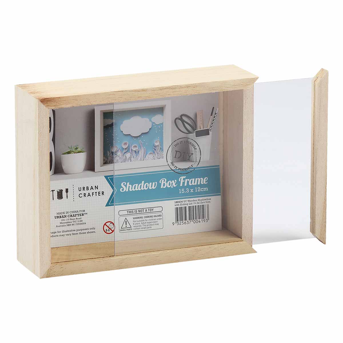 Urban Crafter Wooden Shadowbox with Sliding Lid 15.3x12x4.5cm - Image 2