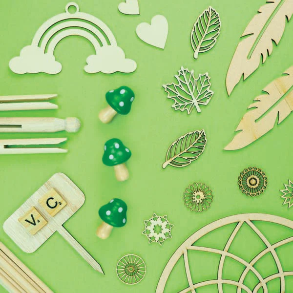 Wooden Shapes, Assorted Hearts, 60pcs - Image 3